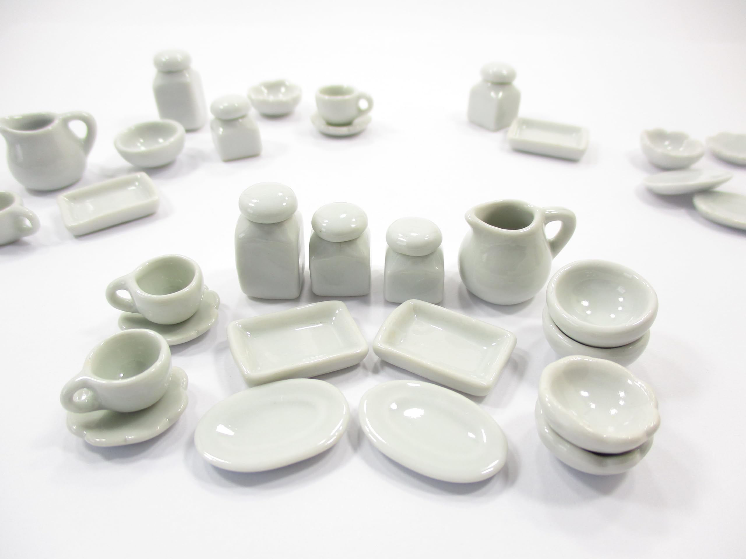 Amazon.com: Miniature 16 Mixed White Coffee Tea Sets Plate Bowl 1